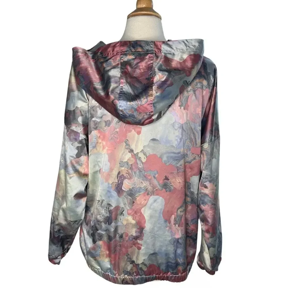 ADIDAS Originals Pastel Camo Watercolor Satin Hoodie Multicolor Pullover